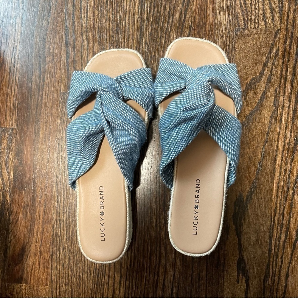 New Lucky brand platform denim sandals - Picture 5 of 6